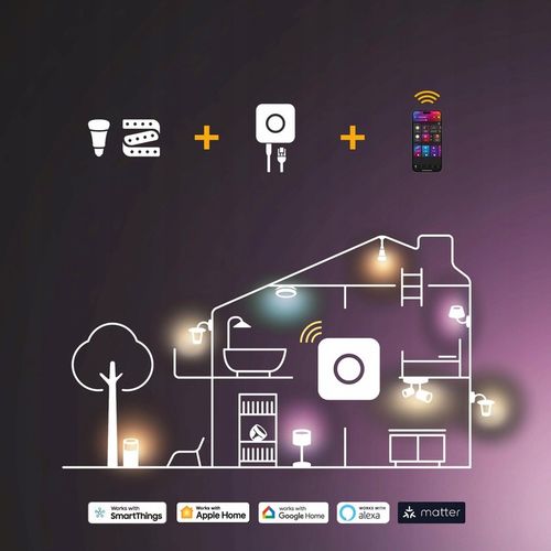 Żarówka LED E27 8W RGB Inteligentna 3 szt. + Mostek Philips HUE na Arena.pl