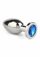 mr. steel jeweled plug large stalowy z kryształkiem, rozmiar l