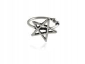 Nausznica srebrna 925 Gwiazda pentagram symbol magiczny kn214 0,6g.