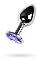 silver anal plug with gem, blue