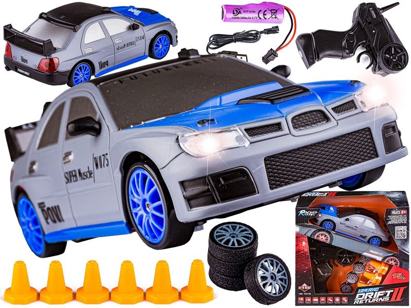 Samochód Do Driftu, Auto RC Drift 1:24 2,4 GHz 4WD SREBRNY zdjęcie 1