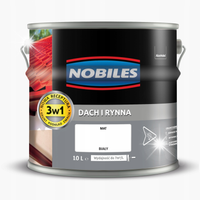 NOBILES FARBA DACH I RYNNA 3W1 GRUNT PODKŁAD CZARNA EMALIA BIAŁY MAT 10L