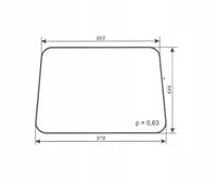 szyba boczna do ciągnika MF-255 kabina Krotoszyn Duża lewa prawa