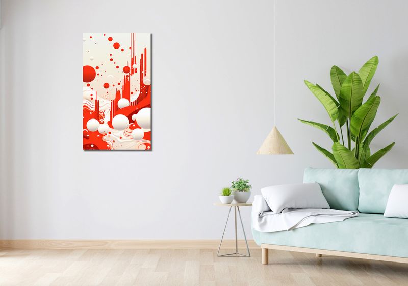 Obraz 50x90cm Krwiście Czerwone Wibracje zdjęcie 2