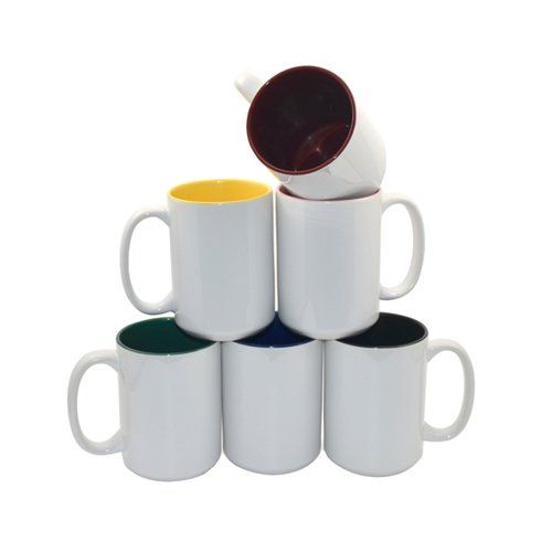 Kubek MAX 450ml z Pomarańczowy wnętrzem Sublimacja Termotransfer na Arena.pl