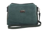 Listonoszka skórzana z zamszem - Zielona ciemna