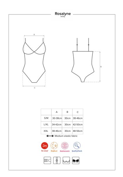 Bielizna-Rosalyne Body Czerwone S/M zdjęcie 6