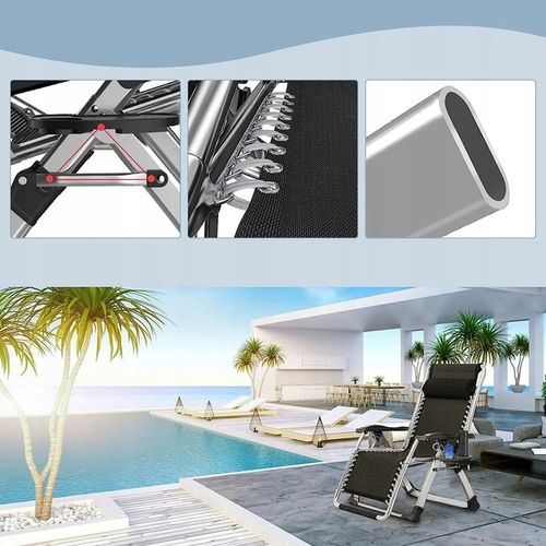 FOTEL OGRODOWY, LEŻAK PLAŻOWY, TURYSTYCZNY PODUSZKA + STOLIK Zero Gravity na Arena.pl