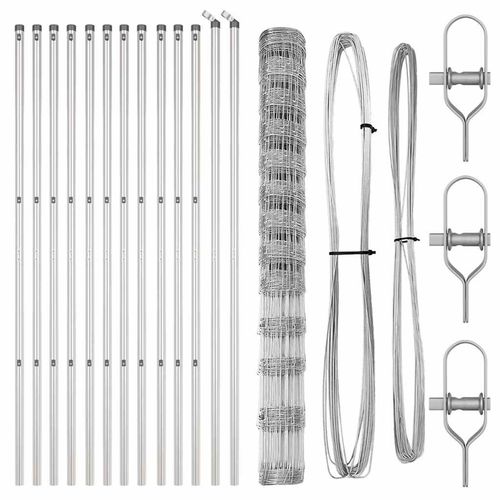 Ogrodzenie pastwiskowe Srebrny 25 x 1.5 m Stal galwanizowana na Arena.pl