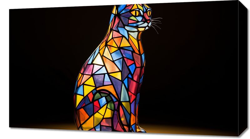 Obraz 70x40cm Koci Witraż zdjęcie 1