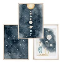 ZESTAW 3 szt. Plakaty Obrazki do Pokoju Dziecięcego KONSTELACJA GWIAZDY A3