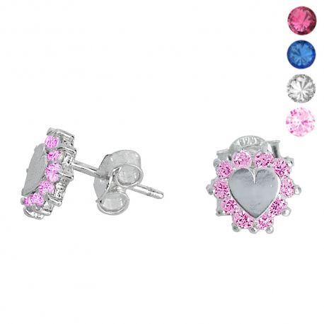 SREBRNY KOMPLET SERDUSZKA NA SZTYFT SREBRO PRÓBY 925 DOSTĘPNE RÓŻNE KOLORY zdjęcie 8