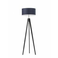 Lampa podłogowa HAITI abażur granatowy stelaż popielaty