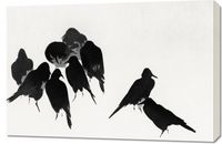 Obraz 90x60cm Crows, Seitei Japoński Vintage do Salonu
