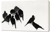 Obraz 90x60cm Crows, Seitei Japoński Vintage do Salonu