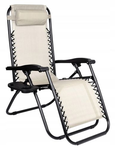 LEŻAK OGRODOWY JASNY BEŻOWY ORION FUNKCJA ZERO GRAVITY na Arena.pl