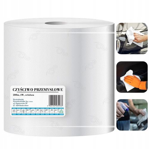 CZYŚCIWO przemysłowe DUŻY RĘCZNIK PAPIEROWY 2W celuloza rolka 2 sztuki 200m na Arena.pl