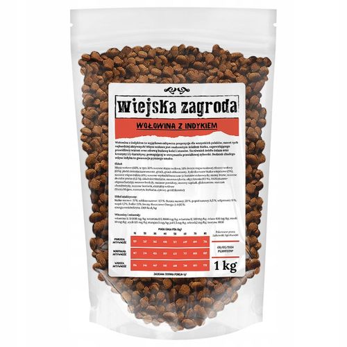 WIEJSKA ZAGRODA WOŁOWINA Z INDYKIEM 1 KG na Arena.pl