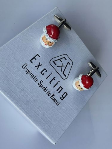 Okolicznościowe spinki do mankietów EXC Mikołaj Gwiazdor w Białej Szkatułce na Arena.pl