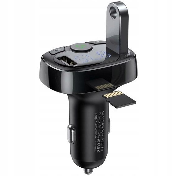 Baseus Transmiter FM Bluetooth, USB-A, ładowarka zdjęcie 5