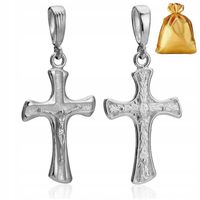 SREBRNY MĘSKI DUŻY KRZYŻ KRZYŻYK SREBRO PRÓBA 925 Z JEZUSEM NA PREZENT