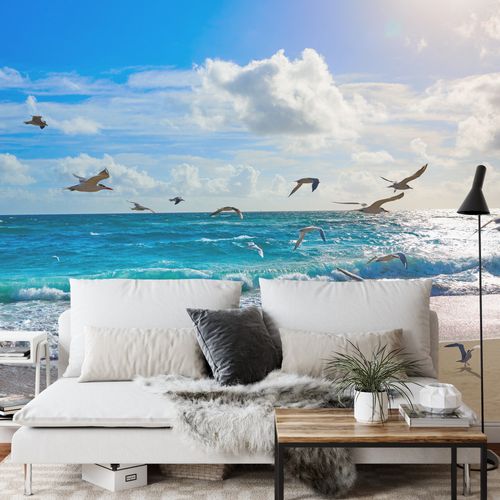 Fototapeta Plaża Morze Fale Flizelina 208x146 na Arena.pl