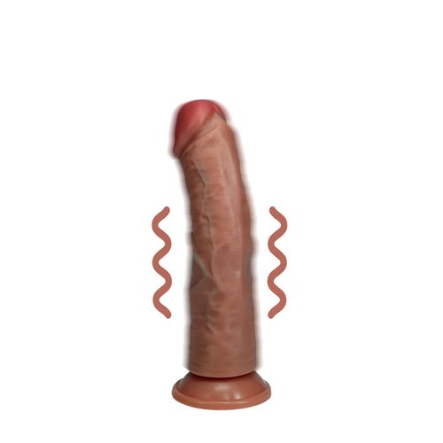 vibrating regular curved cock - 15,5 cm - tan na Arena.pl