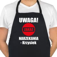 FARTUCH KUCHENNY CZARNY BAWEŁNIANY Z IMIENIEM