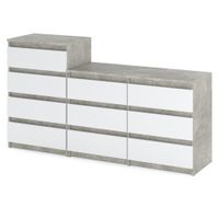 Komoda 10 Szuflad Szafka Rtv 160cm Meblościanka Stolik Salon Beton Biały