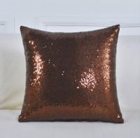 Poszewka na poduszkę - Cekiny Brązowy 40x40cm