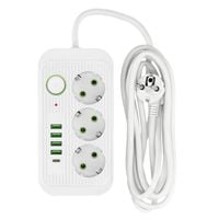 Przedłużacz Listwa Zasilająca 3m 3gn + 4x USB-A + USB-C Wyłącznik Biały