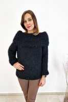 Czarny Sweter Damski z Odkrytymi Ramionami UNI