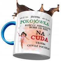 Kubek Błękitny Dla Pokojówki Na Cuda Trzeba Chwilę Z Nadrukiem Ze Zdjęciem