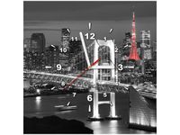 40X40CM ZEGAR TOKYO MOST TĘCZOWY OBRAZ