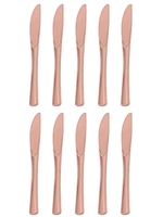 Noże plastikowe rose gold metaliczne, 10 szt.