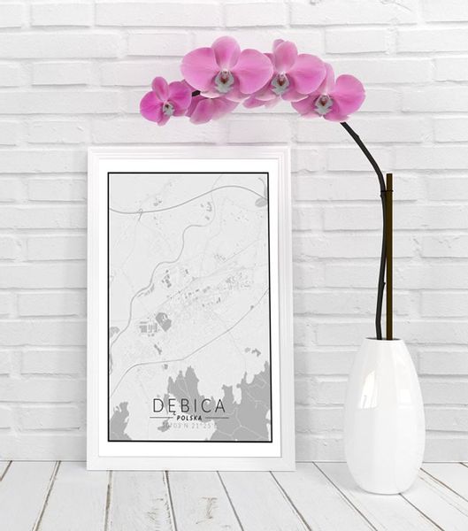 Dębica mapa czarno biała - plakat 21x29,7 cm zdjęcie 2