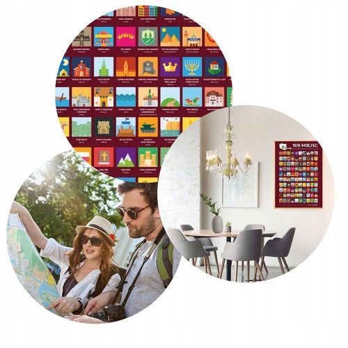 MAPA ZDRAPKA PLAKAT BUCKET LIST 100 MIEJSC POLSKA PREZENT NA URODZINY na Arena.pl