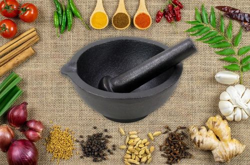 MOŹDZIERZ ŻELIWNY KUCHENNY Z TŁUCZKIEM DO PRZYPRAW ZIÓŁ TŁUCZEK UBIJAK na Arena.pl