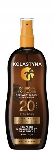OLEJEK DO OPALANIA KOLASTYNA SPF 20 150ML ODŻYWCZY WZMACNIAJĄCY OPALENIZNĘ na Arena.pl