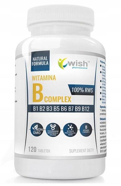 Wish Witamina B-complex 120 tabletek Układ Nerwowy Sprawność Myślenia zdjęcie 1