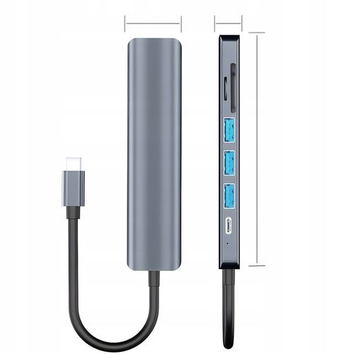 HUB ADAPTER ROZDZIELACZ USB-C 7W1 HDMI USB C 3.0 KART SD MICRO 100W 4K na Arena.pl