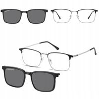 2w1 MĘSKIE okulary Oprawki Korekcyjne z NAKŁADKĄ PRZECIWSŁONECZNĄ na magnes