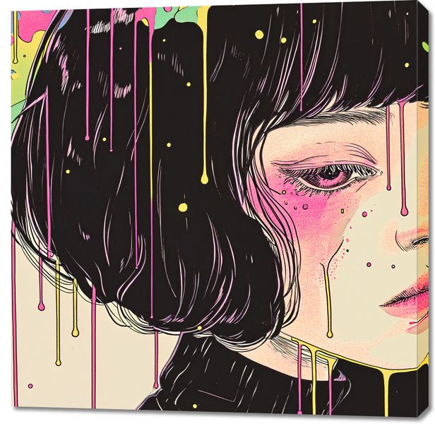 Obraz 100x100cm Strugi Kolorów zdjęcie 1