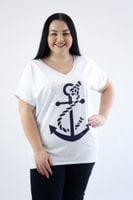 Biała Marynarska tunika z dłuższym tyłem Marina UNI