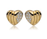 Delikatne pozłacane srebrne kolczyki serca serduszka z cyrkoniami srebro 925 Z0543G