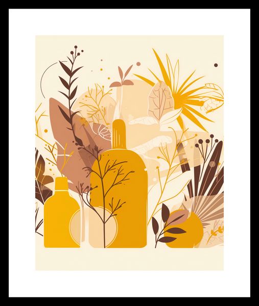 Plakat 40x50cm Złote Rośliny zdjęcie 3