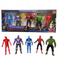AVENGERS ZESTAW FIGURKI 5 FIGUREK DUŻE AMERYKA SPIDERMAN BATMAN HULK IRON