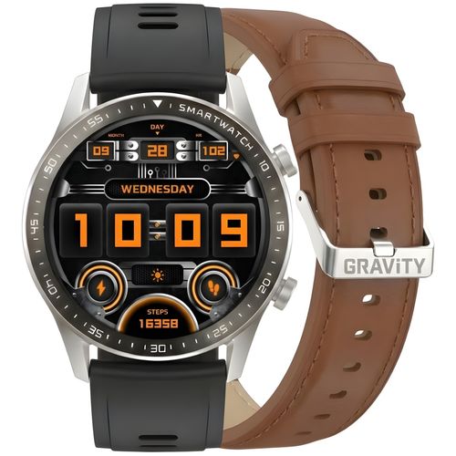 smartwatch gravity srebrny 2 paski gt10-8 na Arena.pl