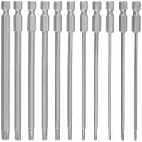11X DŁUGIE BITY TORX KLUCZE - ZESTAW BITÓW 150mm T6 T15 T20 T25 T27 T30 T40