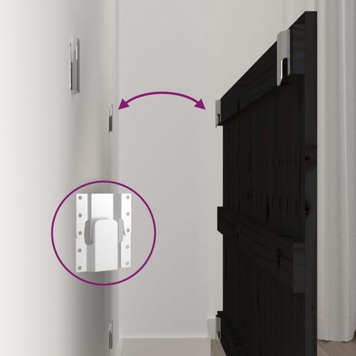 Wezgłowie łóżka, czarne, 108x3x60 cm, lite drewno sosnowe na Arena.pl